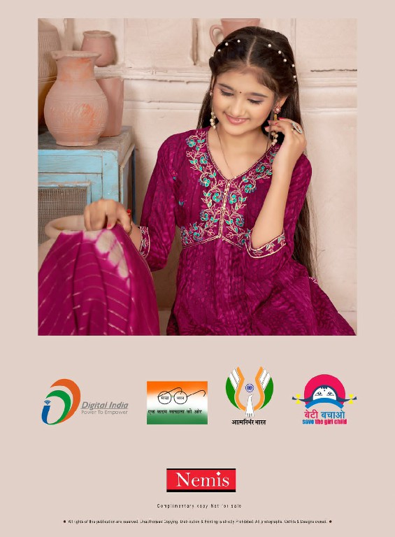 Nemis Ishani Wholesale Alia Cut Kids Salwar Suits