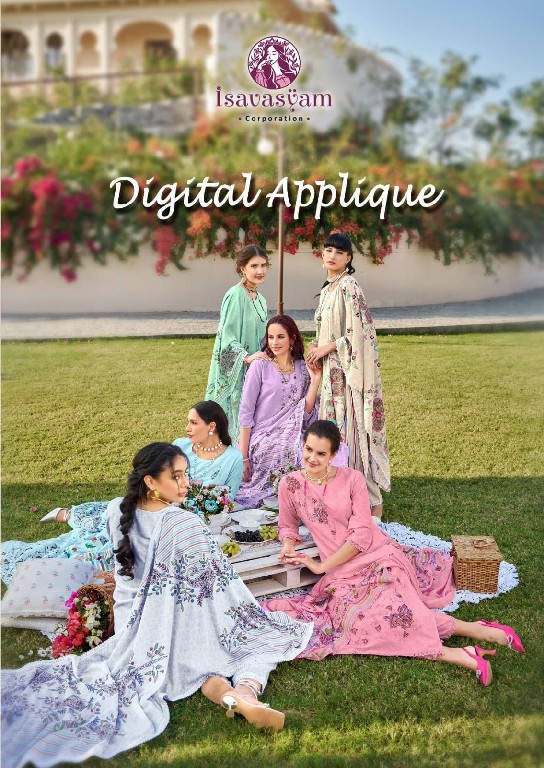 Isavasyam Digital Applique Wholesale Readymade 3 Piece Salwar Suits