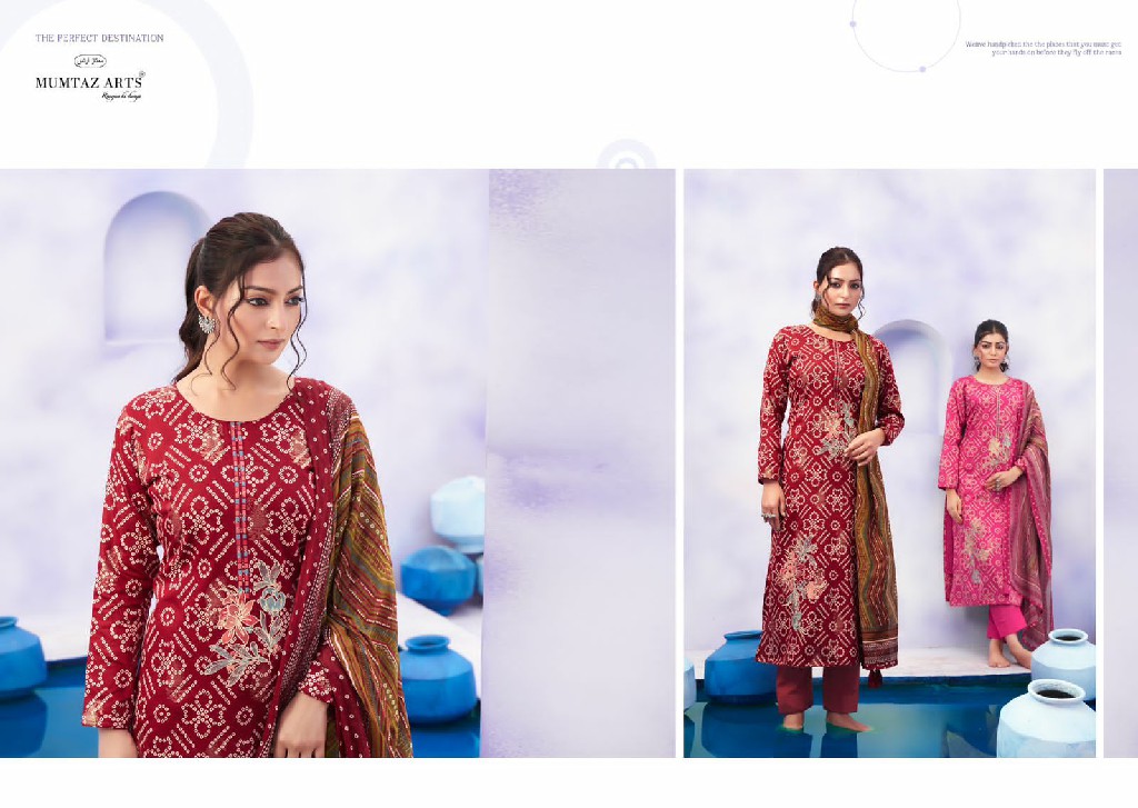 Mumtaz Arts Ruhani Wholesale Pure Jam Satin With Designer Embroidery Work Dress Material