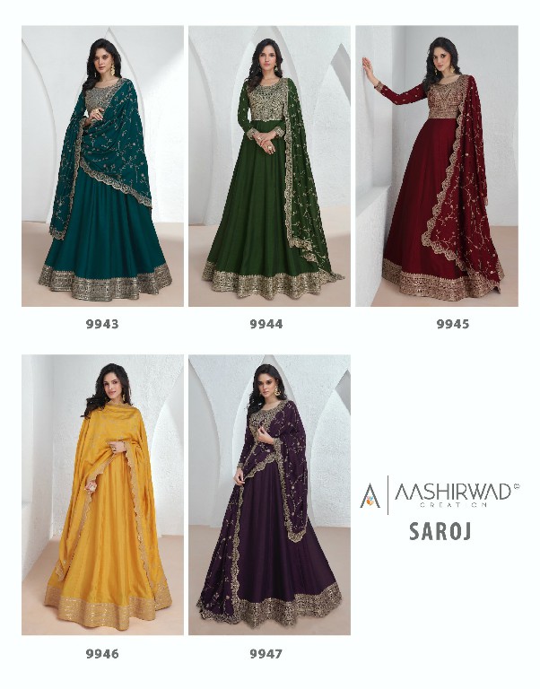Aashirwad Saroj Wholesale Designer Free Size Stitched Suits