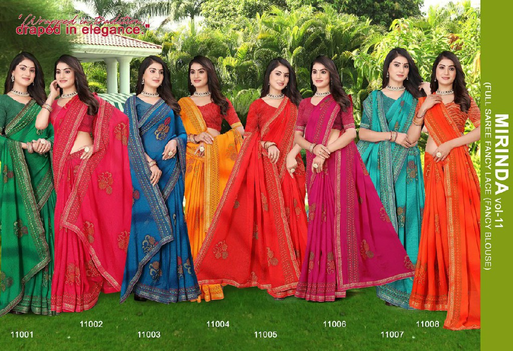 Madhupriya Mirinda Vol-11 Wholesale Full Saree Fancy Blouse Sarees
