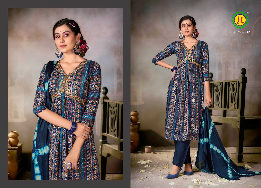 JT Dolly Wholesale Alia Cut Work Kurtis With Pant And Dupatta