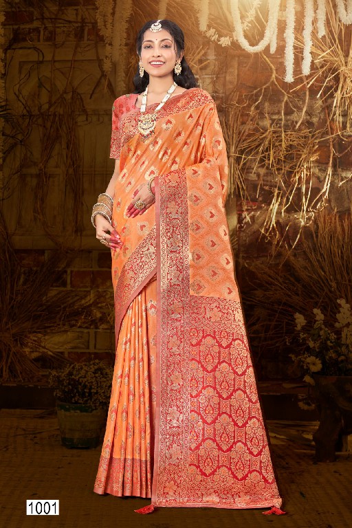 Saroj Karuna Vol-4 Wholesale Heavy Silk Fabrics Sarees