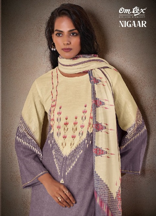Omtex Nigaar Wholesale Linen Cotton With Handwork Salwar Suits