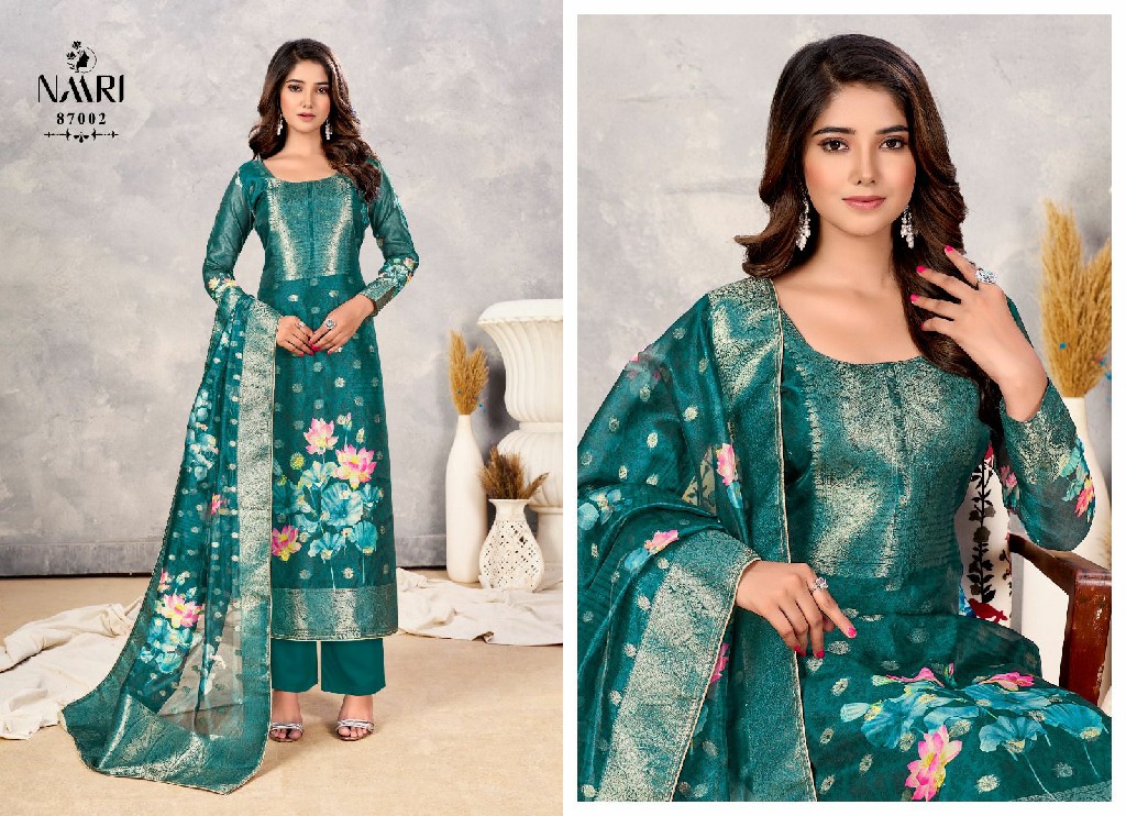 NAARI AVANTI ORGANZA CLASSY WEAR UNSTITCH SALWAR SUIT SUPPLIER