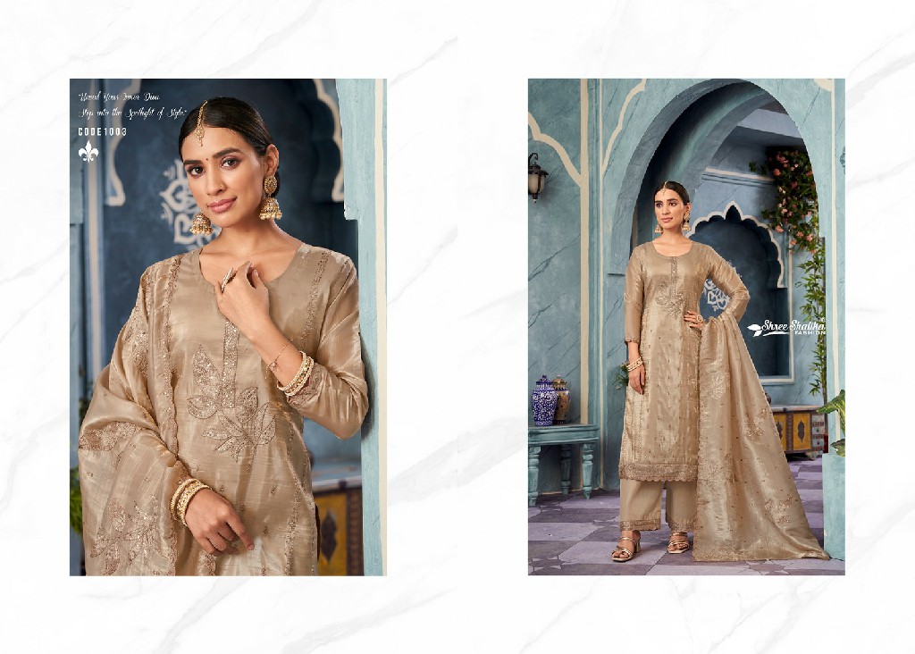 SHREE SHALIKA FASHION AZRA ORGANZA DESIGNER WEAR UNSTITCH SALWAR SUIT COLLECTION