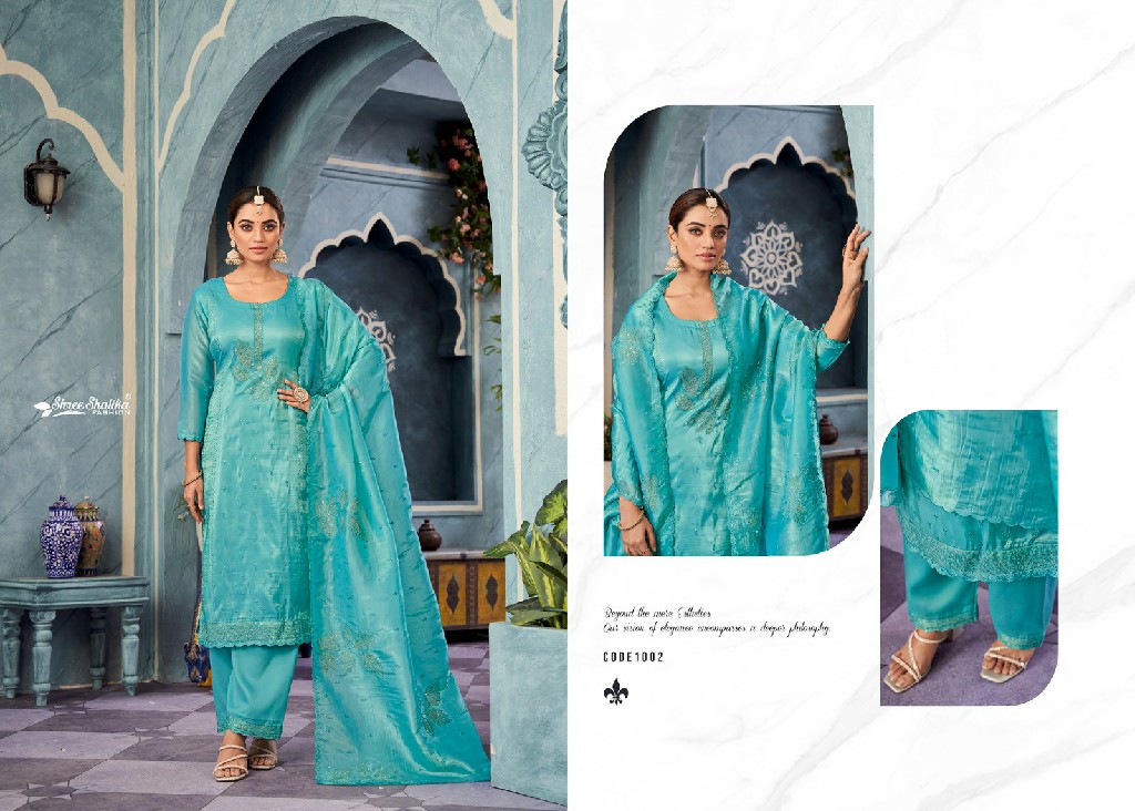 SHREE SHALIKA FASHION AZRA ORGANZA DESIGNER WEAR UNSTITCH SALWAR SUIT COLLECTION