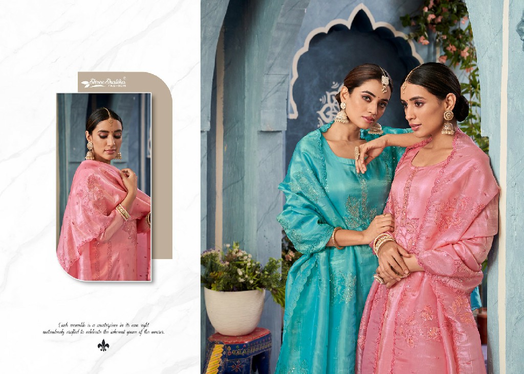 SHREE SHALIKA FASHION AZRA ORGANZA DESIGNER WEAR UNSTITCH SALWAR SUIT COLLECTION