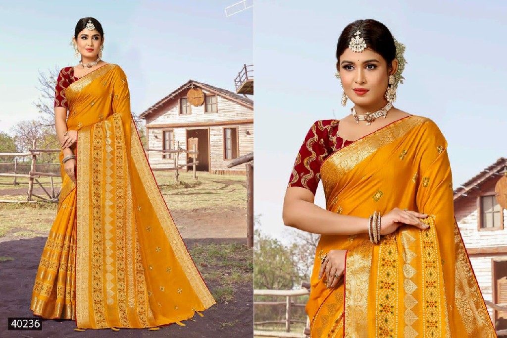 LAVANYA VOL 3 BY 5D DESIGNER SILK SAREE WITH JARI PATTERN