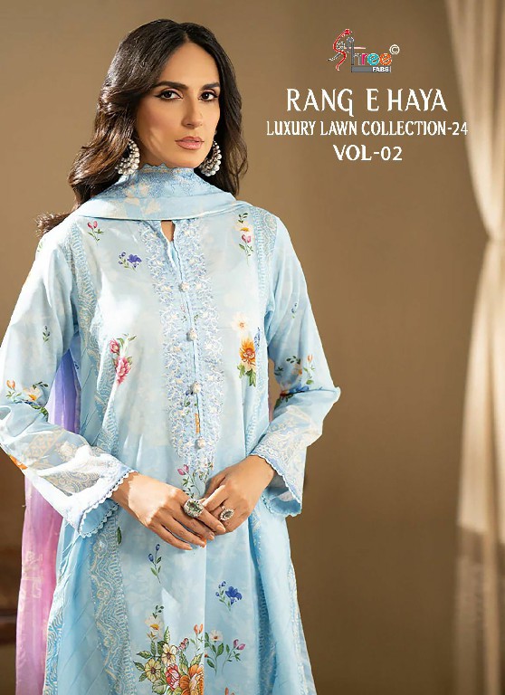 SHREE FABS RANG E HAYA LUXURY LAWN COLLECTION VOL 2 DESIGNER COTTON WITH EMBROIDERED PAKISTANI SALWAR SUIT COLLECTION
