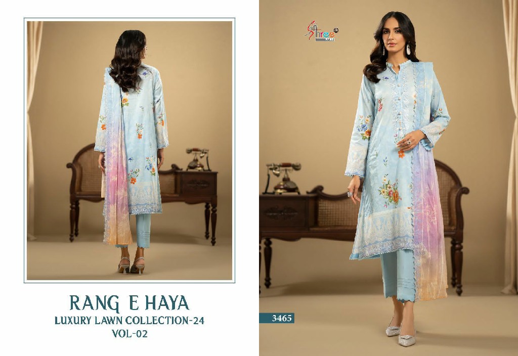 SHREE FABS RANG E HAYA LUXURY LAWN COLLECTION VOL 2 DESIGNER COTTON WITH EMBROIDERED PAKISTANI SALWAR SUIT COLLECTION