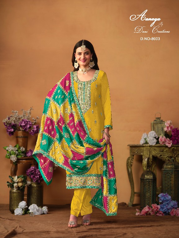 TWISHA AANAYA VOL 186 BY DANI CREATION CHINON SILK EXCLUSIVE PARTY WEAR SUITS