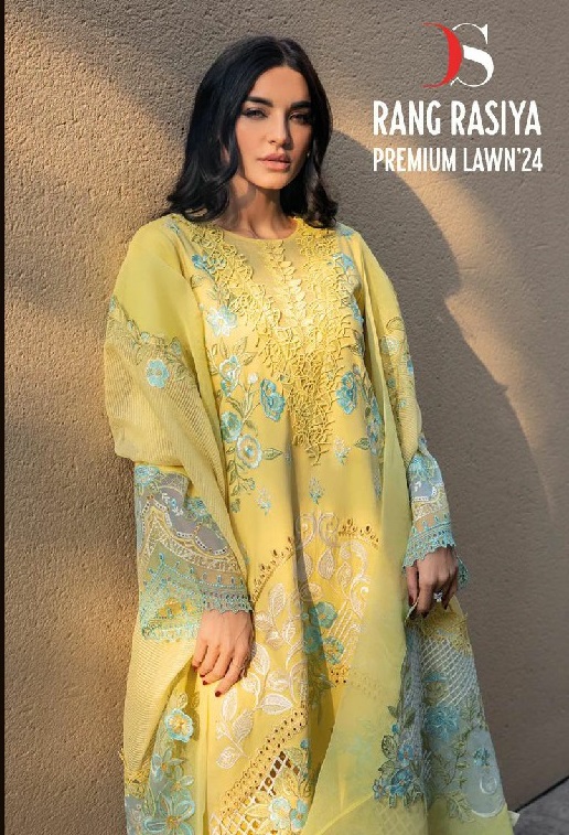 RANG RASIYA PREMIUM LAWN 24 BY DEEPSY COTTON WORK PAKISTANI SUITS