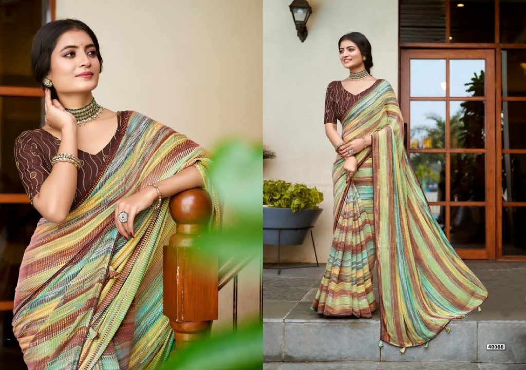 HARITIMA BY 5D DESIGNER MOSS SOFT SAREE WITH WORK BLOUSE CONCEPT