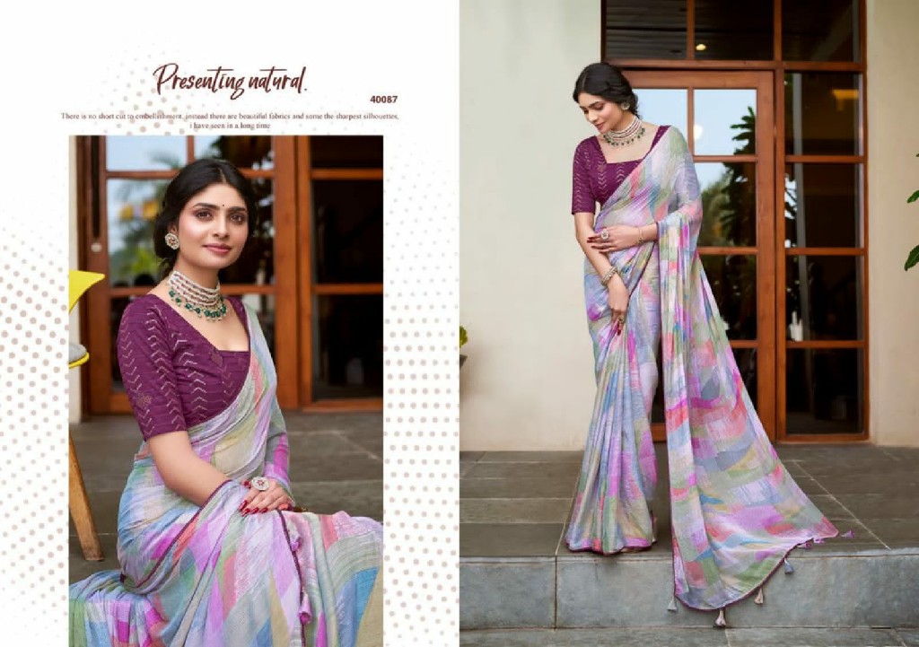 HARITIMA BY 5D DESIGNER MOSS SOFT SAREE WITH WORK BLOUSE CONCEPT