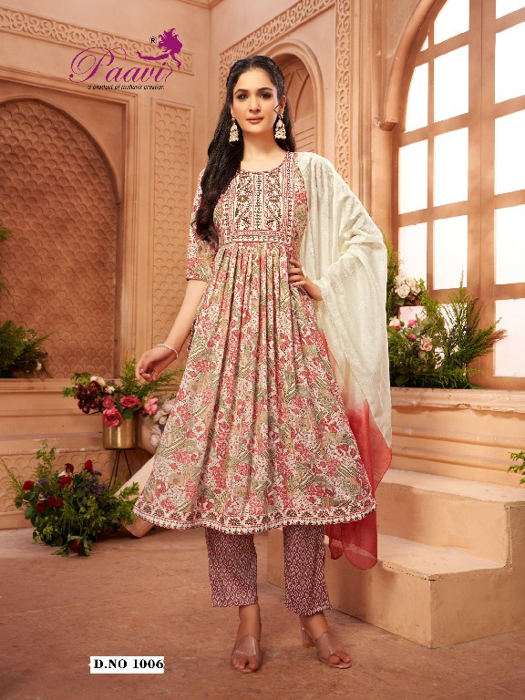 PAAVIS VANAYA VOL 6 NYRA CUT HEAVY SEQUENCE WORK PATI TOP BOTTOM AND DUPATTA SET