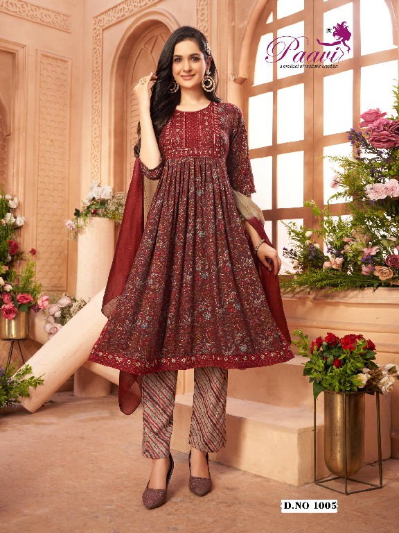 PAAVIS VANAYA VOL 6 NYRA CUT HEAVY SEQUENCE WORK PATI TOP BOTTOM AND DUPATTA SET