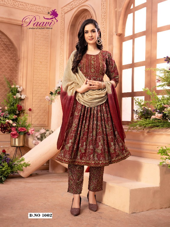 PAAVIS VANAYA VOL 6 NYRA CUT HEAVY SEQUENCE WORK PATI TOP BOTTOM AND DUPATTA SET