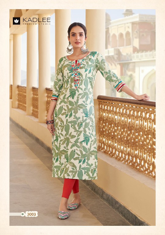 KADLEE ANGEL RAYON PRINT LONG KURTI FOR WOMEN