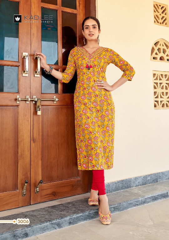 KADLEE ANGEL RAYON PRINT LONG KURTI FOR WOMEN