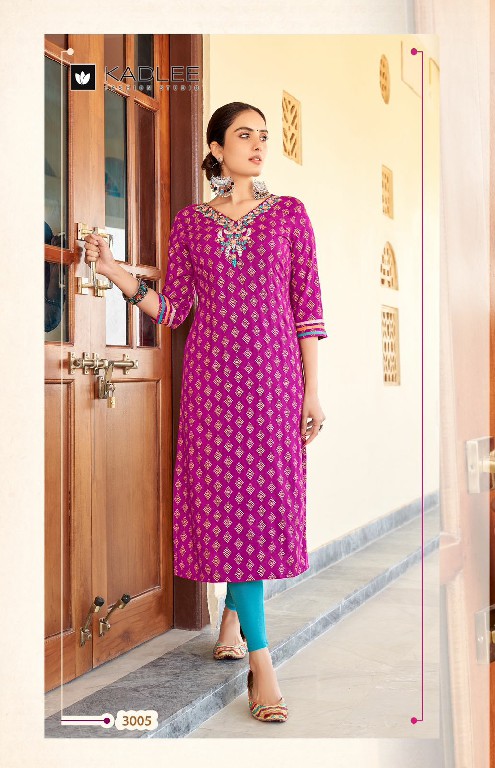 KADLEE ANGEL RAYON PRINT LONG KURTI FOR WOMEN