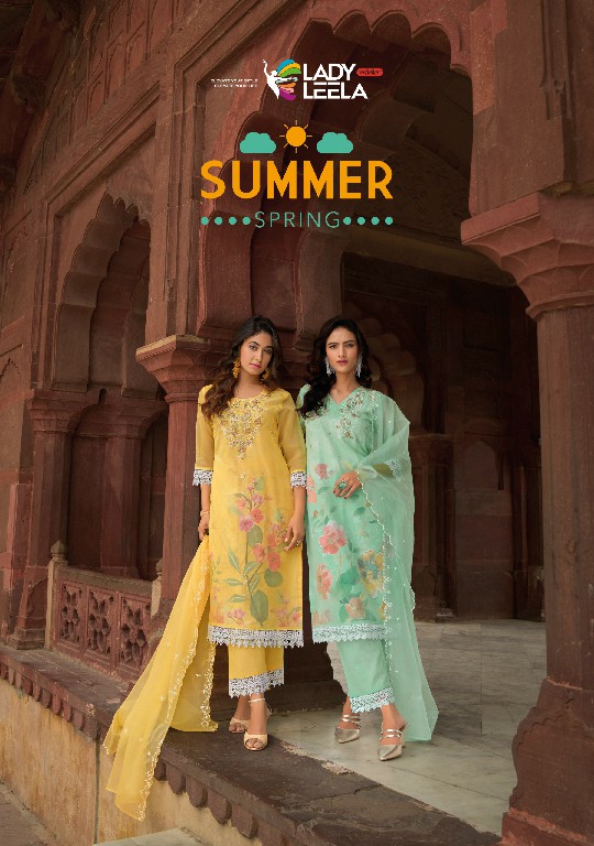 SUMMER SPRING BY LADY LEELA ORGANZA EMBROIDERY CLASSY LOOK READYMADE SUITS