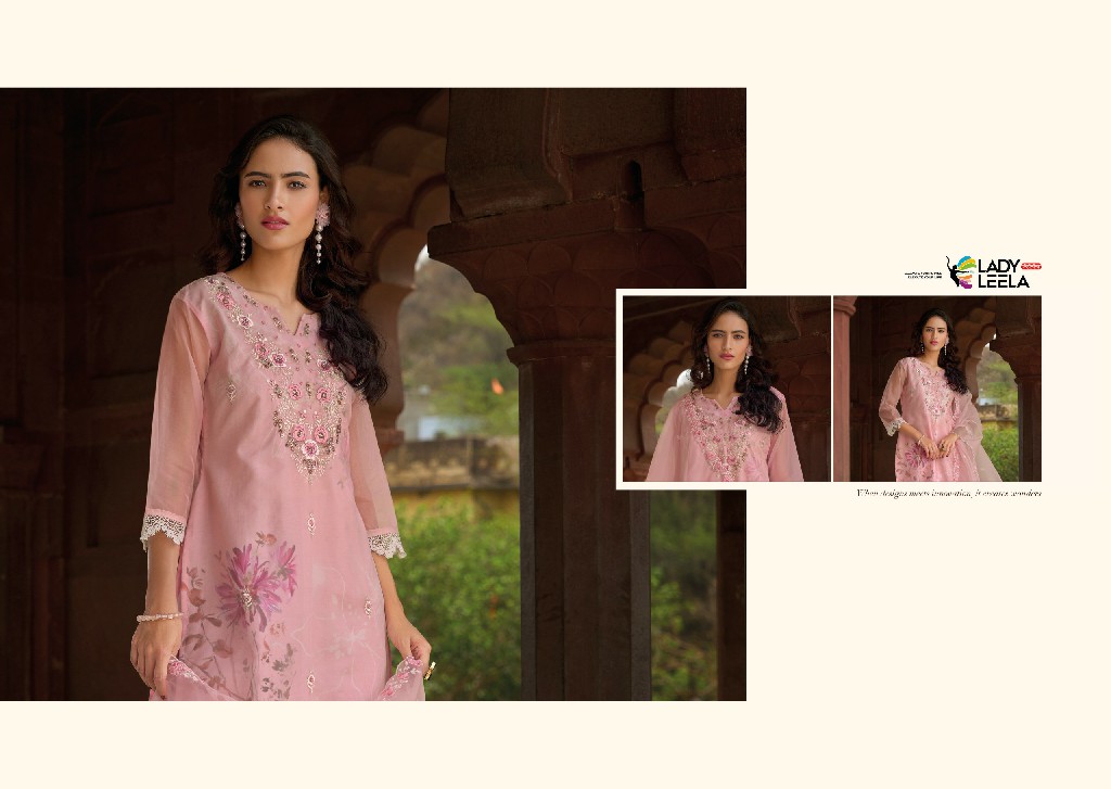 SUMMER SPRING BY LADY LEELA ORGANZA EMBROIDERY CLASSY LOOK READYMADE SUITS