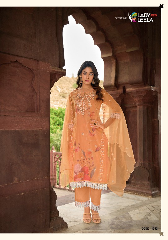 SUMMER SPRING BY LADY LEELA ORGANZA EMBROIDERY CLASSY LOOK READYMADE SUITS