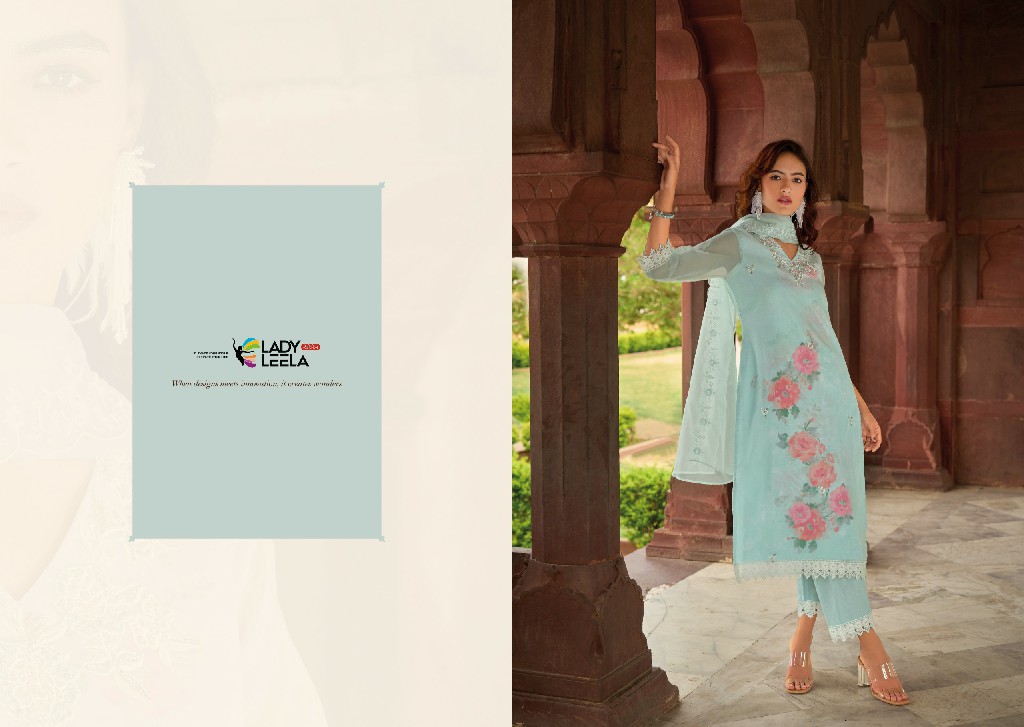 SUMMER SPRING BY LADY LEELA ORGANZA EMBROIDERY CLASSY LOOK READYMADE SUITS