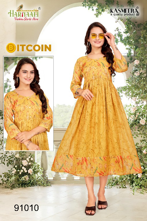 HARIYAALI BITCOIN VOL 2 LATEST WEAR READYMADE TISSU SILK KURTI COMBO SET