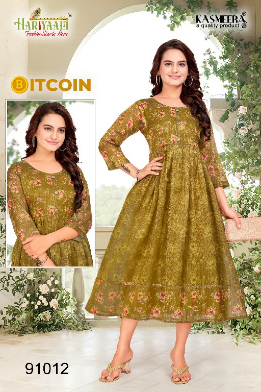 HARIYAALI BITCOIN VOL 2 LATEST WEAR READYMADE TISSU SILK KURTI COMBO SET