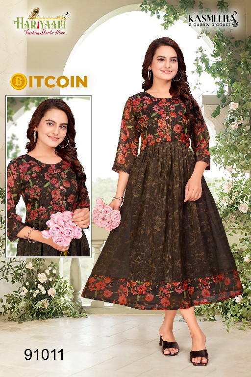 HARIYAALI BITCOIN VOL 2 LATEST WEAR READYMADE TISSU SILK KURTI COMBO SET