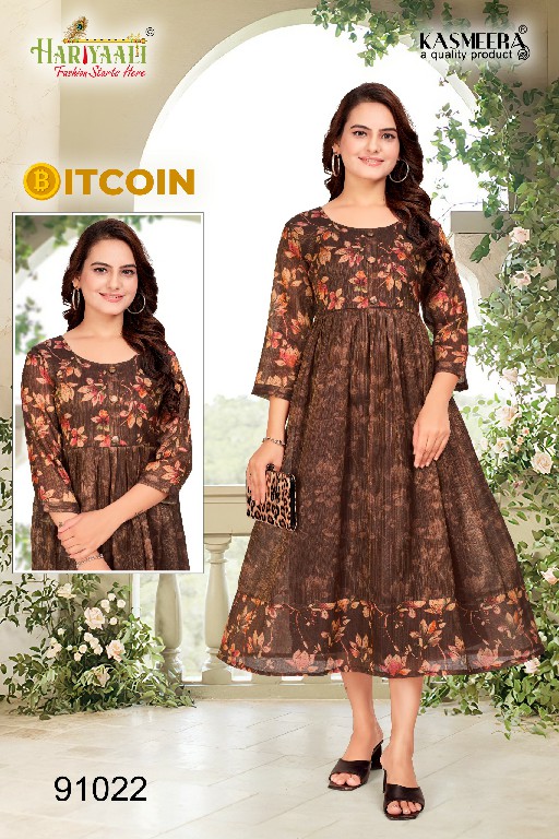 HARIYAALI BITCOIN VOL 2 LATEST WEAR READYMADE TISSU SILK KURTI COMBO SET