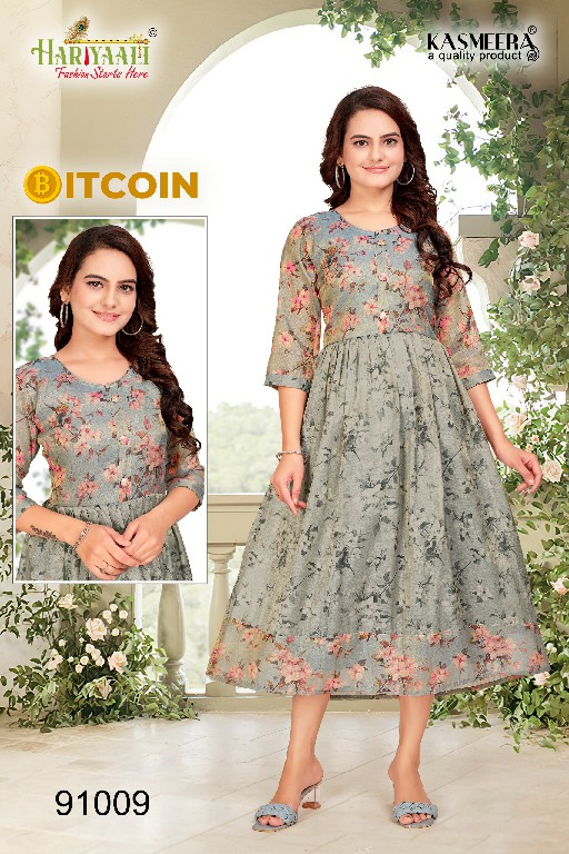 HARIYAALI BITCOIN VOL 2 LATEST WEAR READYMADE TISSU SILK KURTI COMBO SET