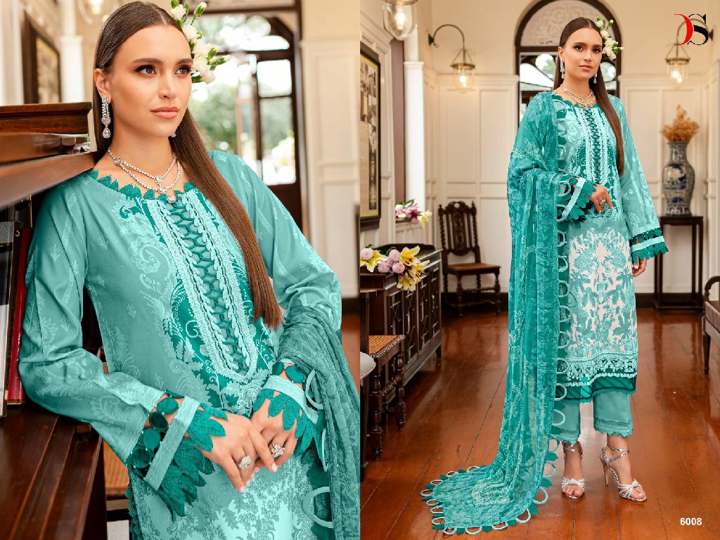 DEEPSY SUITS FIRDOUS QUEENS COURT VOL 6 FANCY WEAR COTTON UNSTITCH SALWAR KAMEEZ