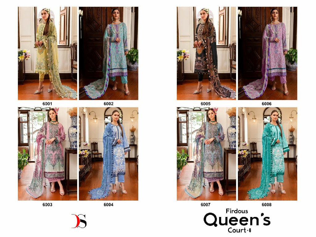 DEEPSY SUITS FIRDOUS QUEENS COURT VOL 6 FANCY WEAR COTTON UNSTITCH SALWAR KAMEEZ