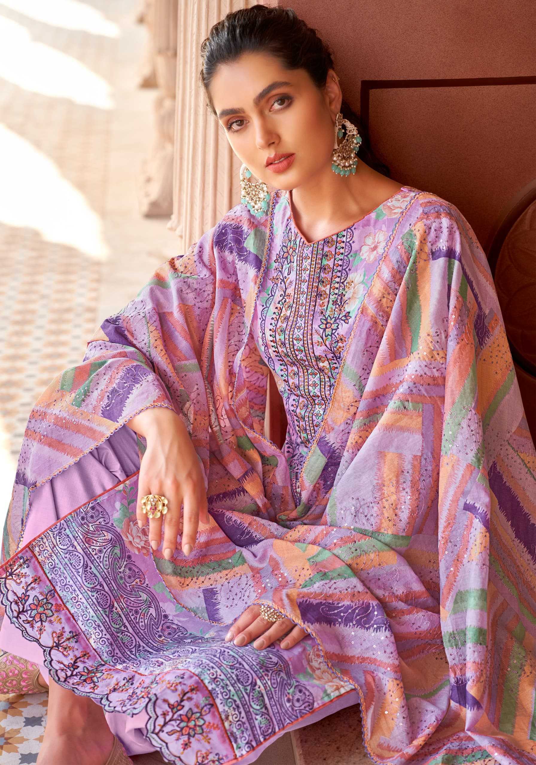 ALOK SUIT ADAAH VOL 2 CAMBRIC COTTON LATEST WEAR UNSTITCH SALWAR KAMEEZ SUPPLIER