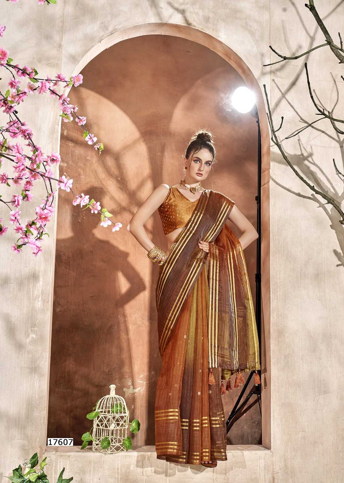 TRIVENI CLIMBING BEAUTIFUL WEAR ORGANZA SAREE WHOLESALER