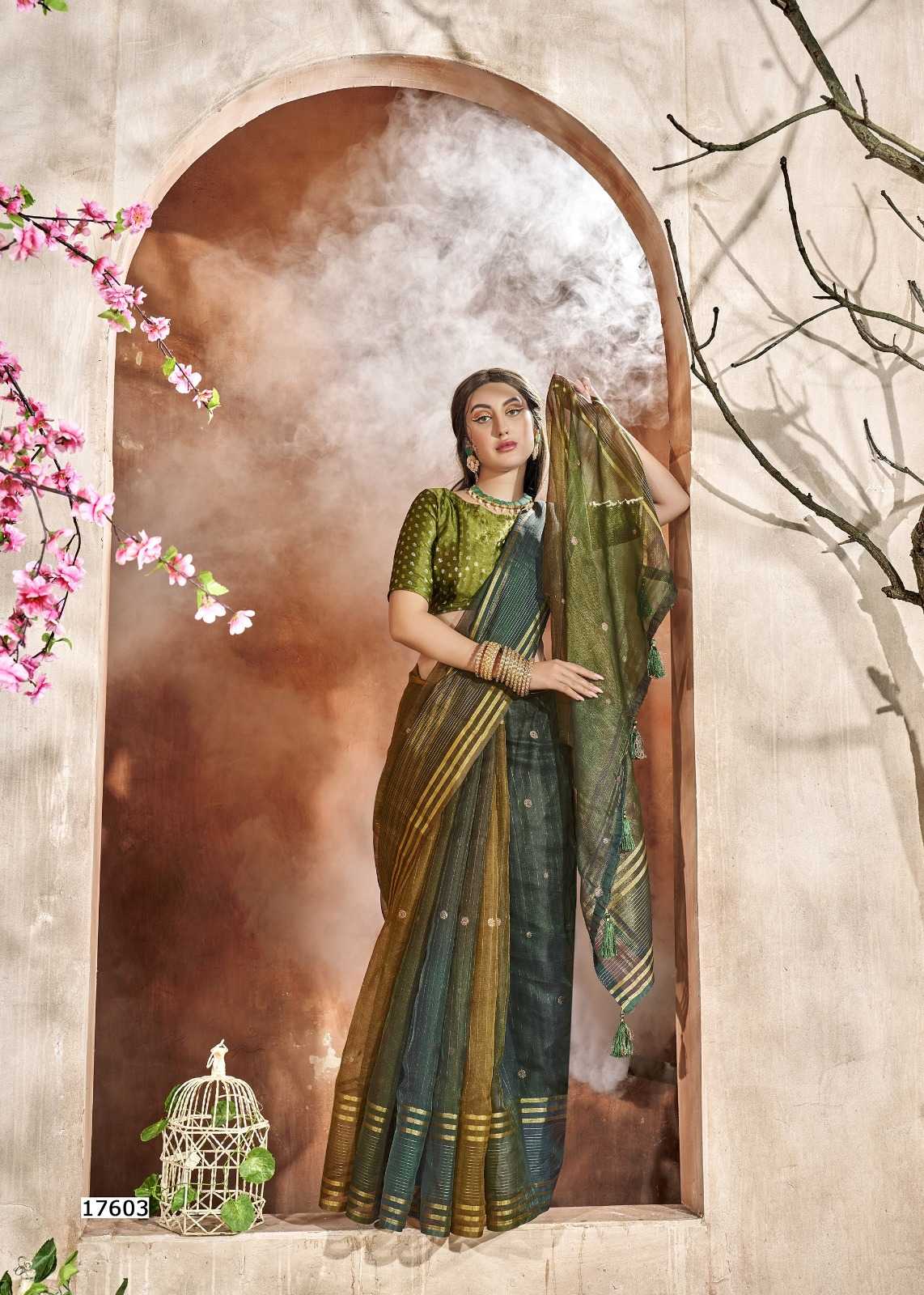 TRIVENI CLIMBING BEAUTIFUL WEAR ORGANZA SAREE WHOLESALER