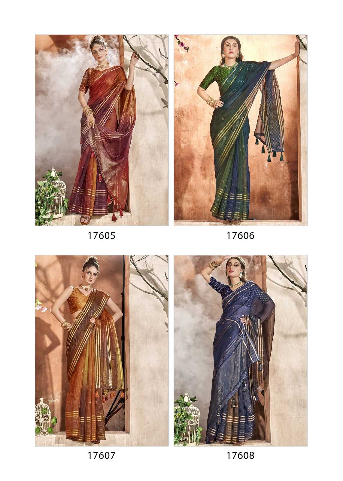 TRIVENI CLIMBING BEAUTIFUL WEAR ORGANZA SAREE WHOLESALER