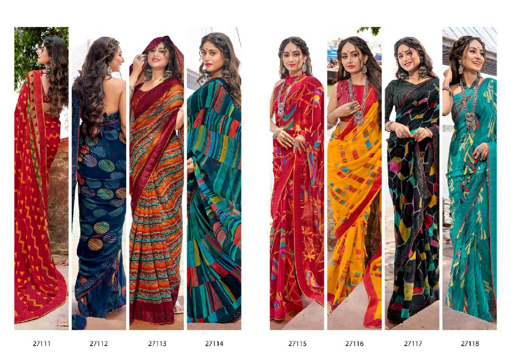 Vallabhi Gyanika Wholesale Georgette Ethnic Sarees