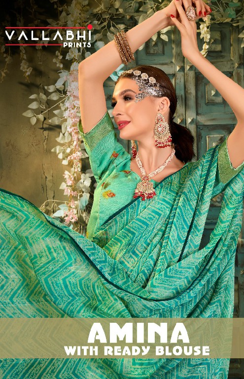 Vallabhi Amina Wholesale Chiffon Fabrics Indian Sarees