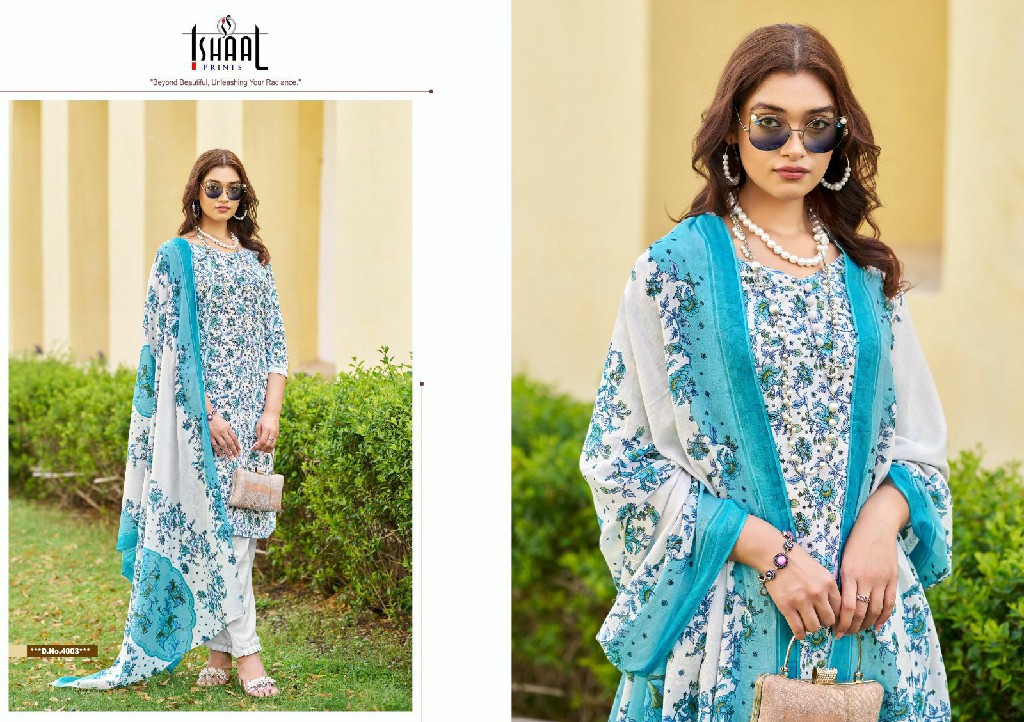 Ishaal Kesariya Vol-4 Wholesale Pure Lawn Cotton Printed Dress Material