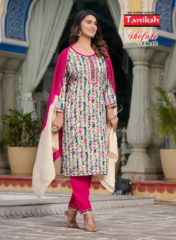 Taniksh Shefali Vol-1 Wholesale Embroidery Kurtis With Pant And Dupatta