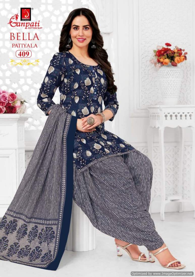 Ganpati Bella Patiyala Vol-4 Wholesale Cotton Printed Patiyala Dress Material