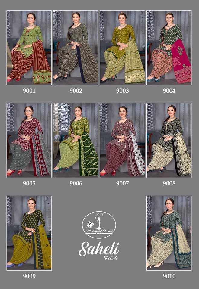 Miss World Saheli Vol-9 Wholesale Cotton Printed Dress Material