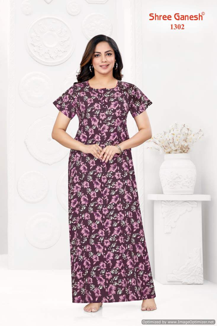 Shree Ganesh Kavya Vol-3 Wholesale Pure Cotton Printed Gown Nighties