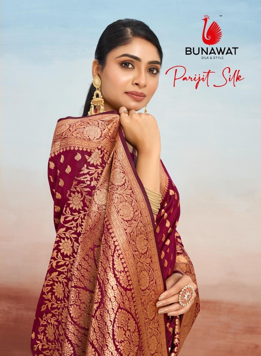 Bunawat Parijit Silk Wholesale Silk Casual Indian Sarees