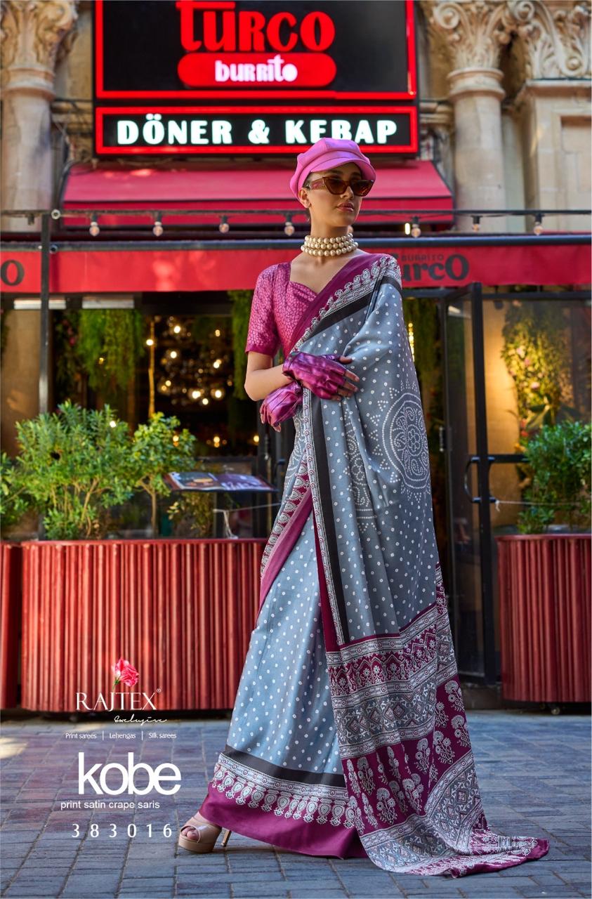 Rajtex Kobe Wholesale Satin Crepe Casual Indian Sarees