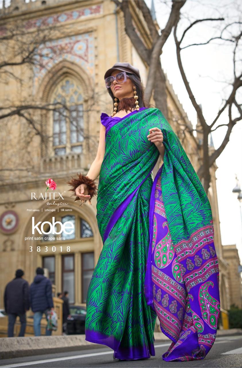 Rajtex Kobe Wholesale Satin Crepe Casual Indian Sarees